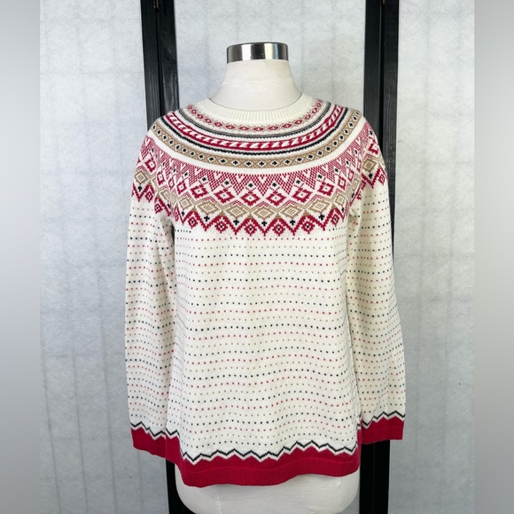 Talbots Christmas holiday Multicolor Knit Sweater - Picture 2 of 9